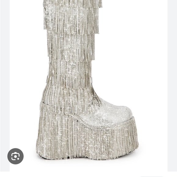 Sparked emotions rhinestone knee high boots like new - Picture 4 of 7